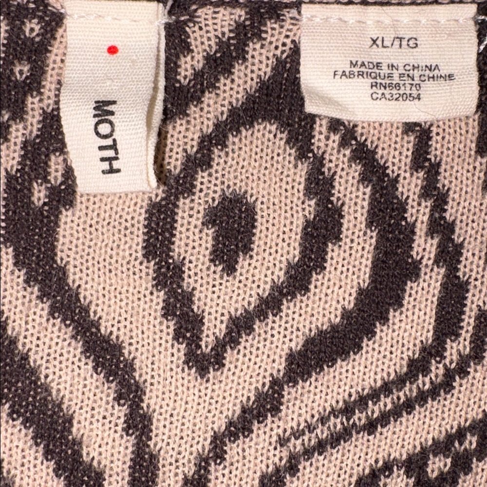 Moth Anthropologie The Eyes Have It open knit cardigan w/ pockets XL - Picture 2 of 5